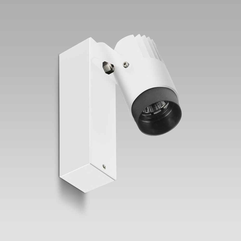 Luminaires muraux/encastrés muraux Arcluce OPERA, spot luminaire pouvant être fixé au mur ou installé sur rails électrifiés, parfait pour l'éclairage d'accentuation dans les musées et les galeries d'art.