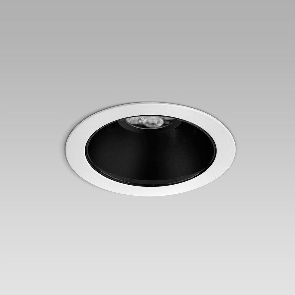 Recessed downlights  Elegant ceiling recessed luminaire for indoor lighting with a small size, round shape, with frame or trimless