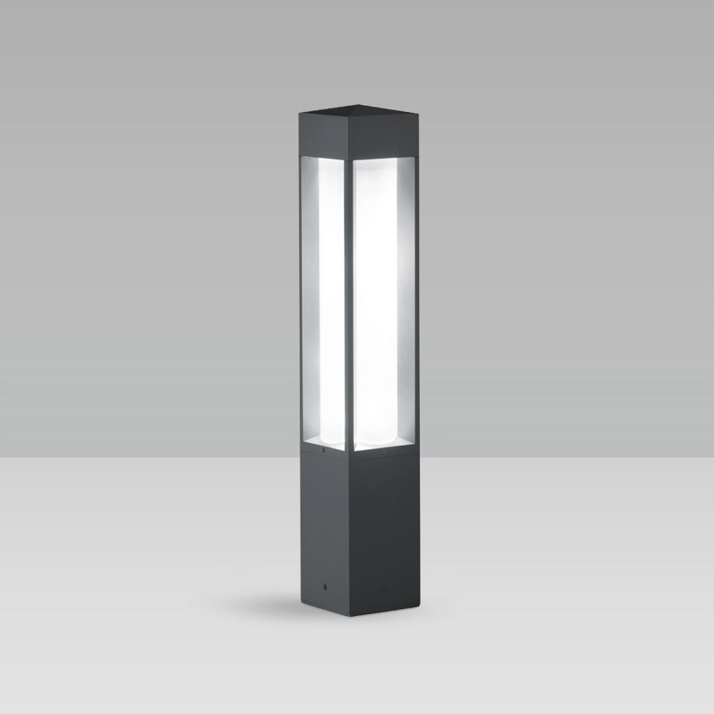 Pollerleuchten Bollard light for urban and residentail lighting with a squared, elegant design, featuring excellent lighting performance