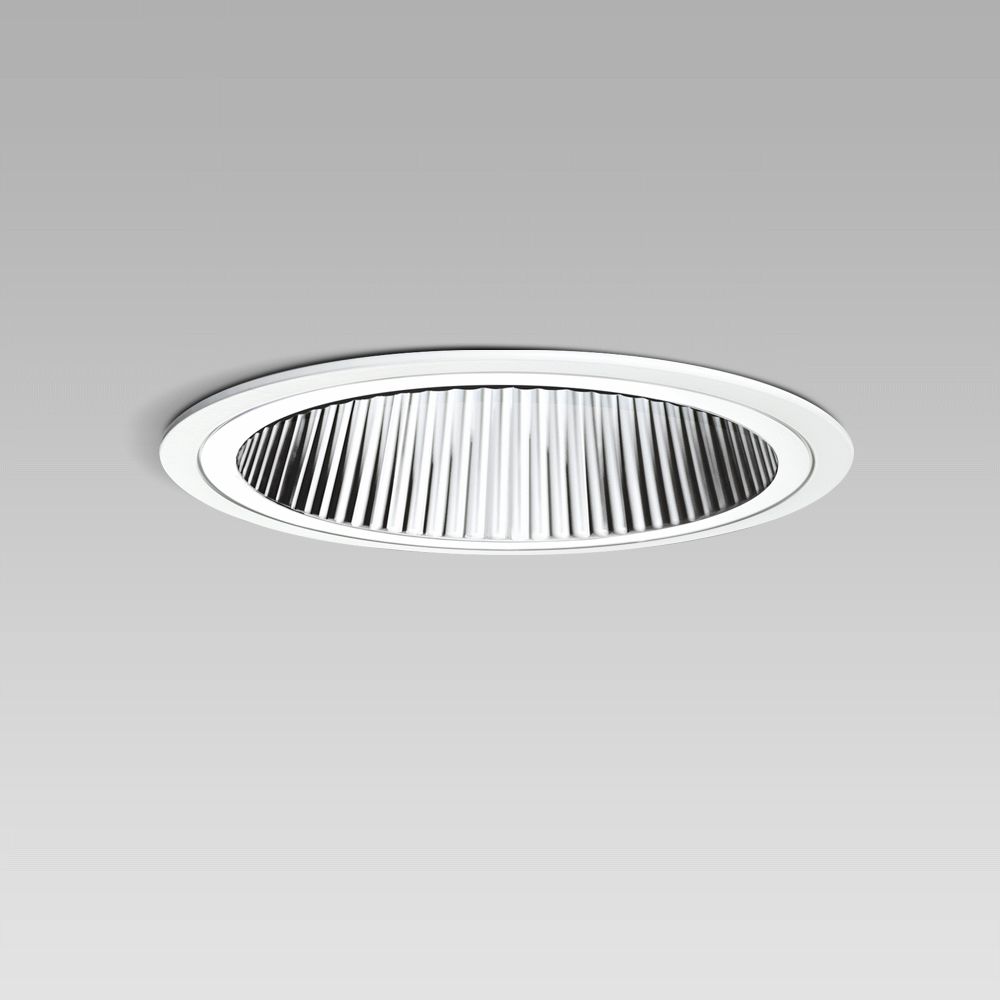 Luminaires encastrés Ceiling recessed luminaire for indoor lighting with elegant round design, requiring a short installation depth