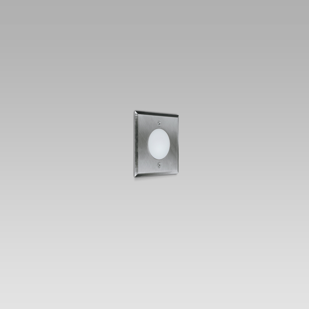 Recessed wall luminaires  Wall recessed light fixture for indoor and outdoor lighting, featuring a simple design