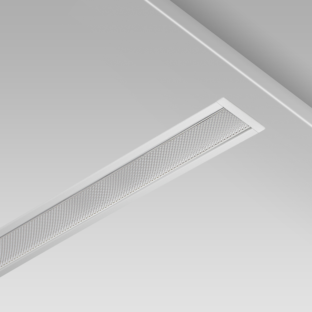 Systèmes d'éclairage modulaires  Ceiling recessed modular lighting system with an elegant linear design